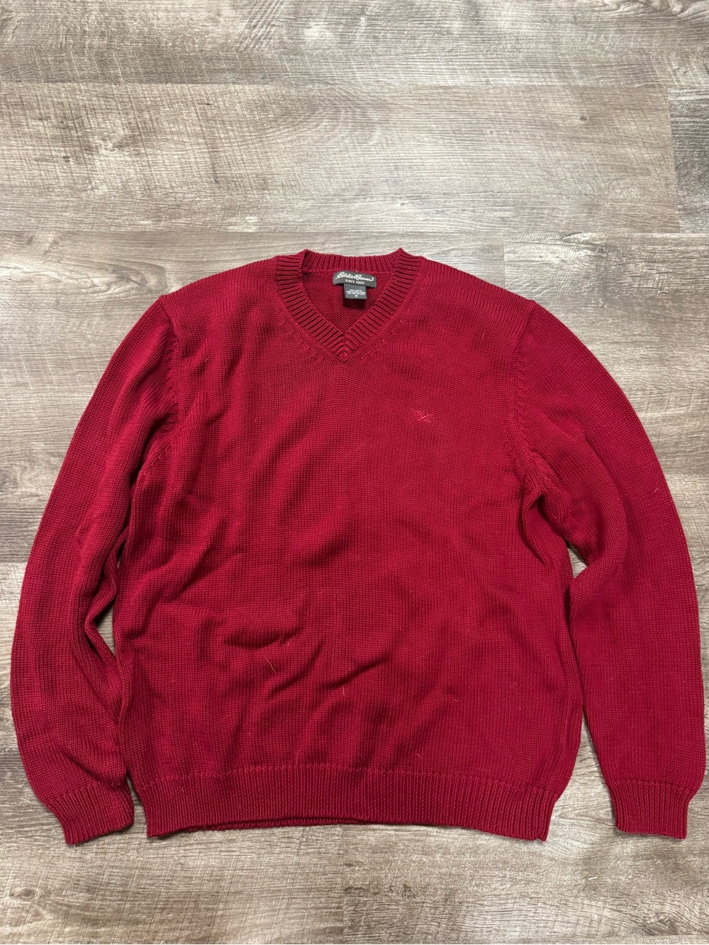 Eddie Bauer 100% Cotton Red Sweater Medium